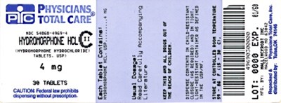 image of 4 mg package label - 4mg package label